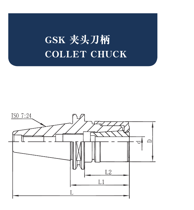 ISO Tool Holders GSK Collet Chucks catalog structure and dimension drawing